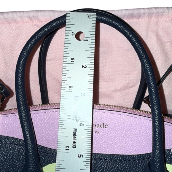 KATE SPADE Margaux Lemons Medium Satchel - Navy/ Lavendar/Yellow - Picture 10 of 16